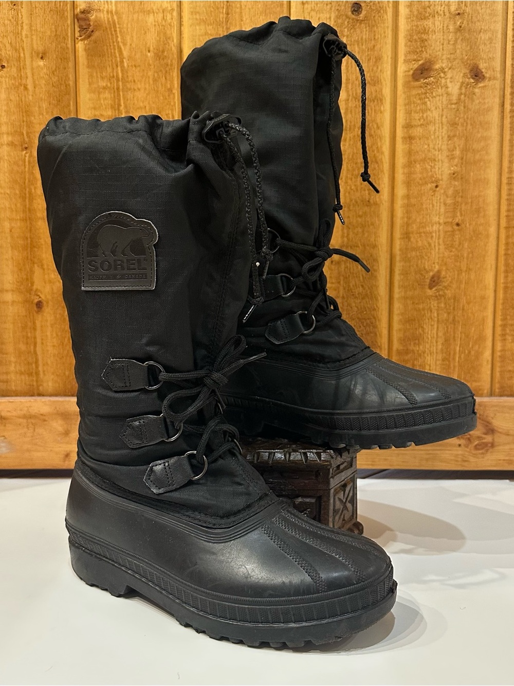 Sorel Snowbear Canada Mens Black Tall Insulated Winter Snow Boots Size 7